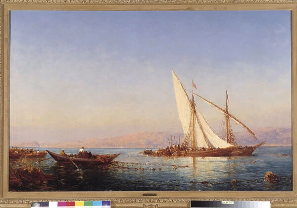 Fishing in Marseille Painting by Felix Ziem (1821-1911) 1911 Mandatory mention: Collection foundation regards de Provence, Marseille