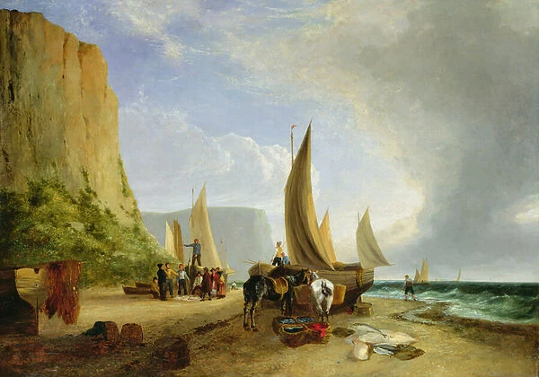 Fishing off Yarmouth (oil on canvas)