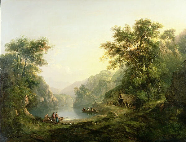 The Fishing Party, Loch Katrine, Scotland (oil on panel)