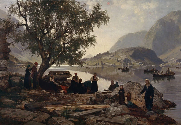 Part of fjord, 1876 (oil on canvas)