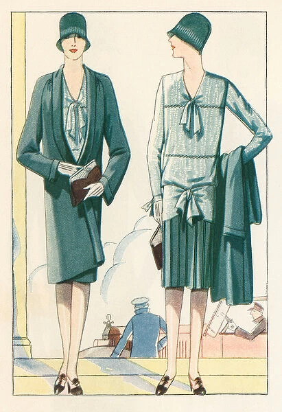Flappers in Frocks and Coats, 1928 (screen print)
