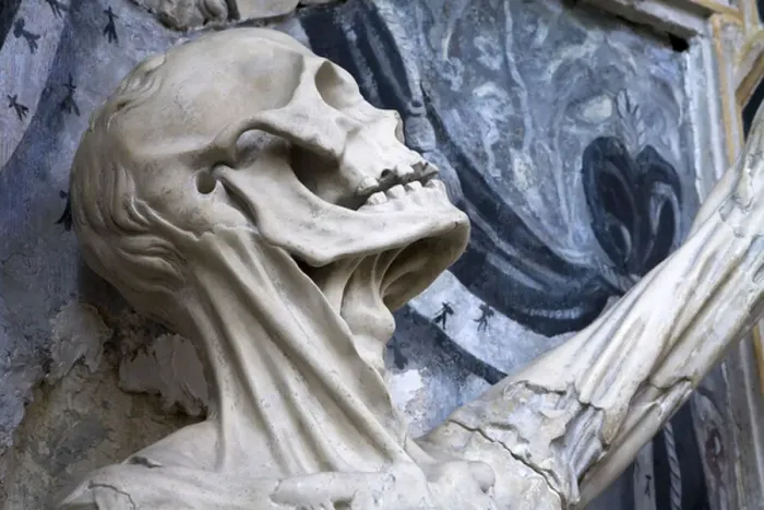 Framed Print : Flayed, or The Skeleton, detail (stone)