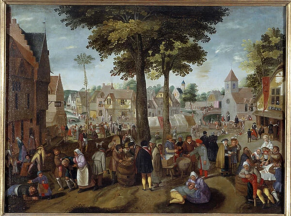 Flemish Fair A party in a village, drunken men are sick, others play, some sleep