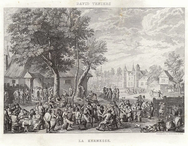 Flemish festival by David Teniers the Younger (engraving)