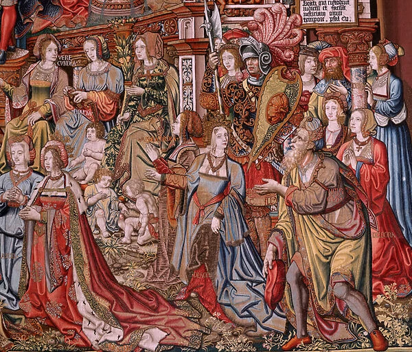 Flemish tapestry. Series The Honours. Justice (La Justicia, Los Honores). Ninth tapestry in the series. Model Cartoonists from the circle of Bernard van Orley and Jan Gossaert (Mabuse). Manufacture Pieter van Aelst, Brussels. Ca 1550