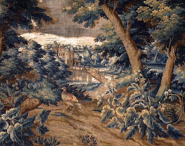 Flemish tapestry. Verdure. End 17th-begin 18th century. Property of the church Sint-Walburgakerk Oudenaarde (Dekenij van de Sint-Walburga). Detail