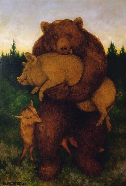 Flesh, said the bear (oil on canvas)