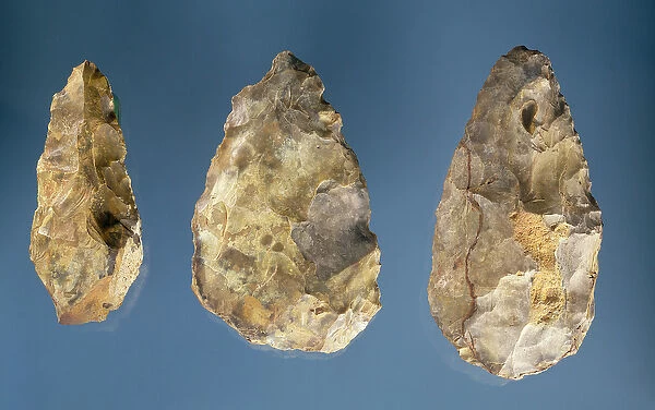 Three flint tools (stone)