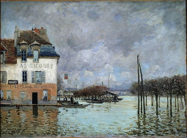 Flood at Port-Marly - Oil on canvas, 1876