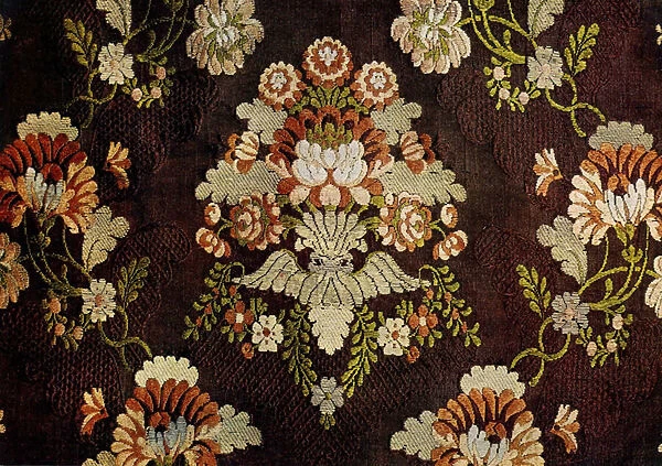 Floral Design (silk with gold thread)