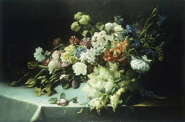 Floral still life, 1884 (oil on canvas)
