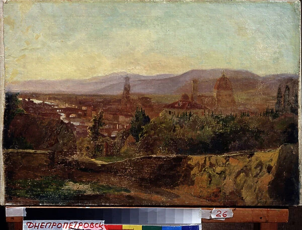 Florence (Italie) (Florence). Peinture de Nikolai Nikolayevich Ge (Gay) (1831-1894), huile sur toile, 1864, art russe 19eme siecle. State Art Museum, Dnipropetrovsk (Dnepropetrovsk) (Ukraine)