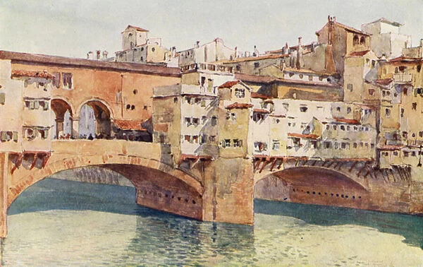 Florence, Ponte Vecchio (colour litho)