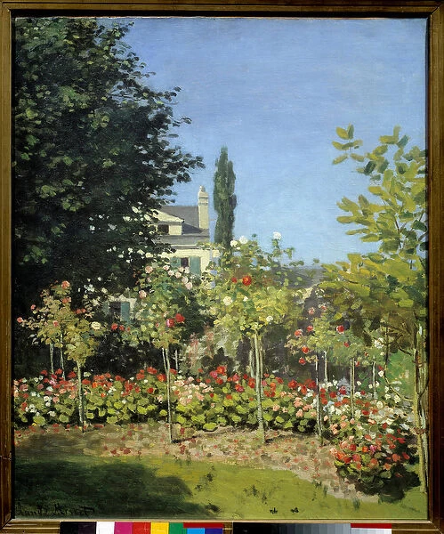 A flower garden in Sainte Adresse. Painting by Claude Monet (1840-1926), 1866