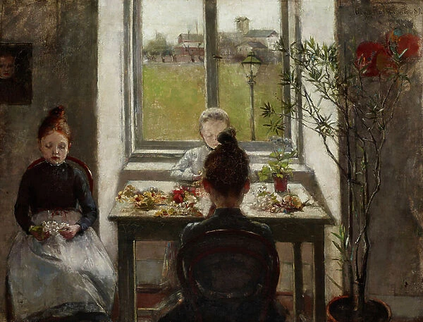 Flower Girls, 1889 (oil on canvas)