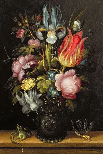 Flower-piece with a Roemer, c. 1615 (oil on copper)