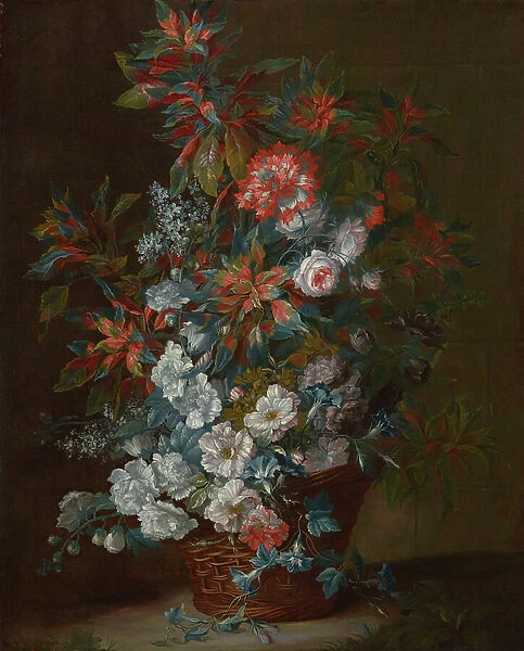Flowers in a Basket 1695 (Oil on canvas)