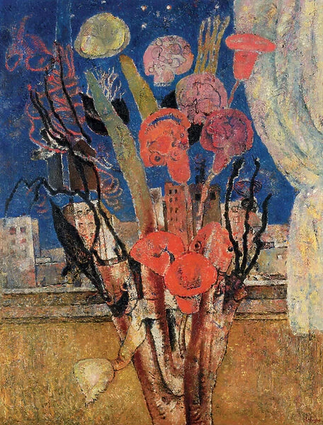 Flowers Over the City; Bloemen over de stad, 1929-1930 (oil on canvas)
