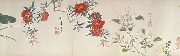 Flowers, Handscroll (ink and colour on paper)