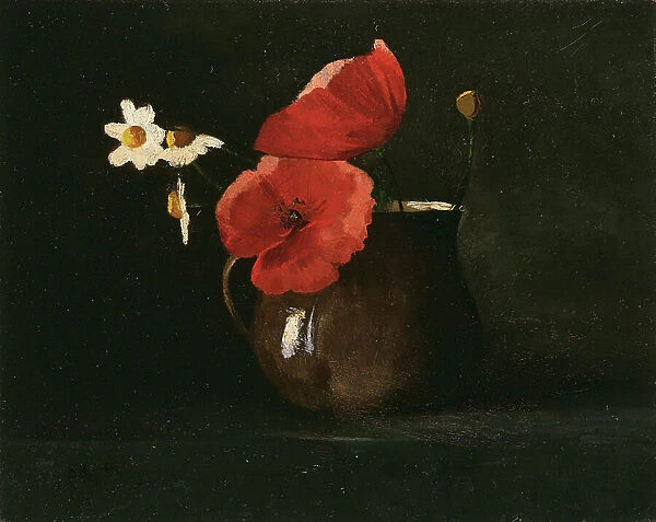Flowers: Poppies and Daisies, c.1867 (oil on cardboard)