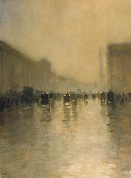 Foggy Day in London (oil on canvas)