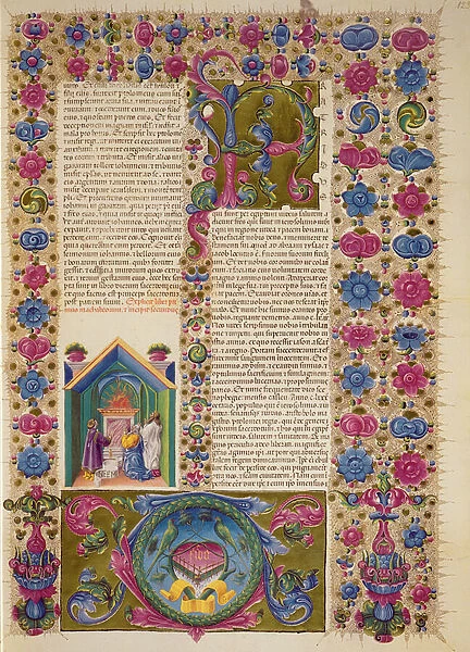 Fol. 123r Opening of the Second Book of Maccabees, from the Borso d Este Bible. Vol 2 (vellum)