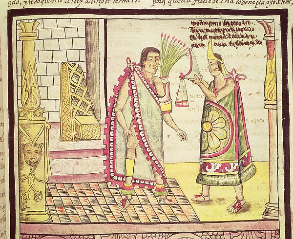 Fol. 152v The Crowning of Montezuma II (1466-1520) the Last Mexican Emperor in 1502