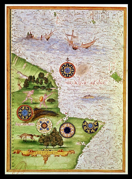 Fol. 41v Map of Australia, from Cosmographie Universelle, 1555 (w  /  c on paper)