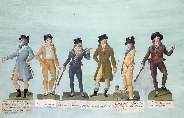 Fol. 43 Fashionable dress for men during the period of the French Revolution (gouache)