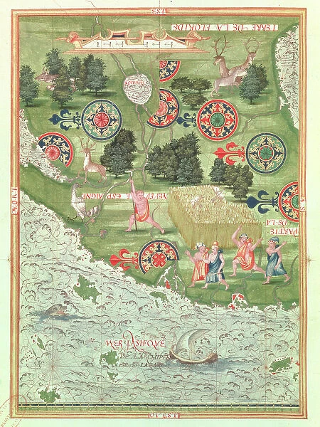 Fol. 54v Map of Florida, from Cosmographie Universelle, 1555 (w  /  c on paper)