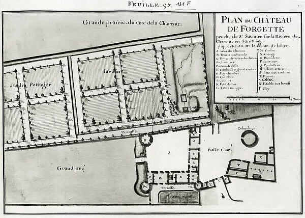 Fol. 97 Plan of the Chateau de Forgette, near Saint-Savinien