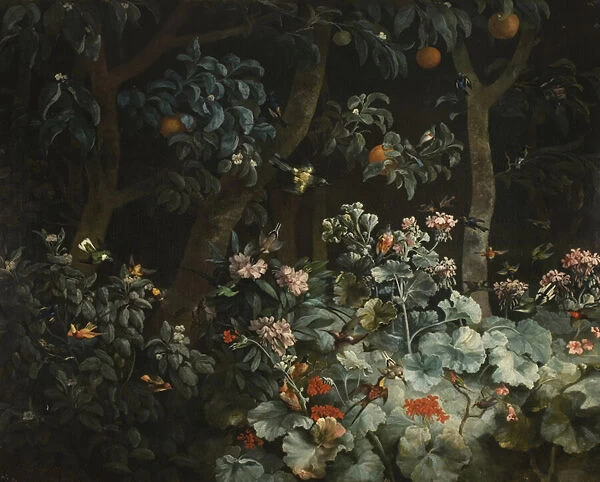 Foliage, Flowers and Birds, 1796 (oil on canvas)