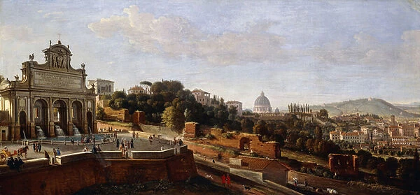 The Fontana dell Acqua Paola, Rome (oil on canvas)