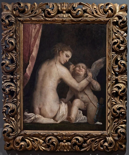 Fontanellato, Labirinto della Masone, Franco Maria Ricci Art Collection: 'Venus blindfolding Cupid', (oil on canvas)