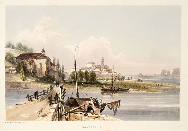 Fontarabia, with the convent and Bridge of Capauchinos, from Sketches of scenery in