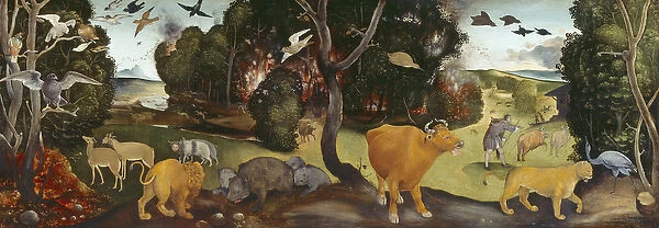 The Forest Fire, 15th century (oil on panel)