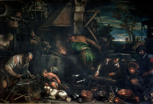 The Forge of Vulcan (oil on canvas)