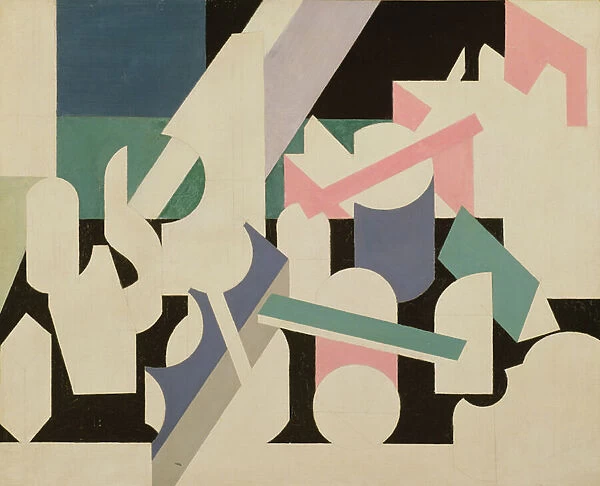 Forms, c. 1920-21 (oil & pencil on canvas)