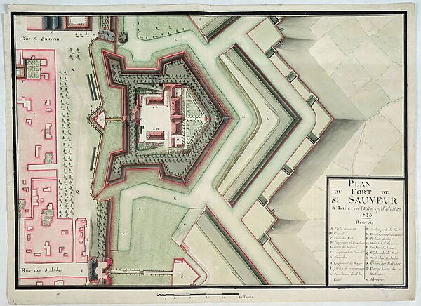 Fort of Saint-Sauveur, Lille, in 1728, from Traite de Fortifications