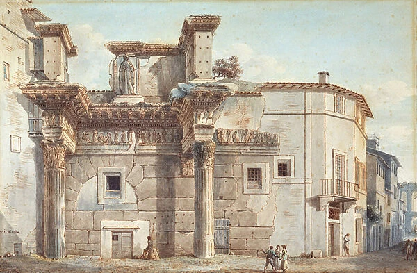 The Forum of Trajan in Rome (drawing)
