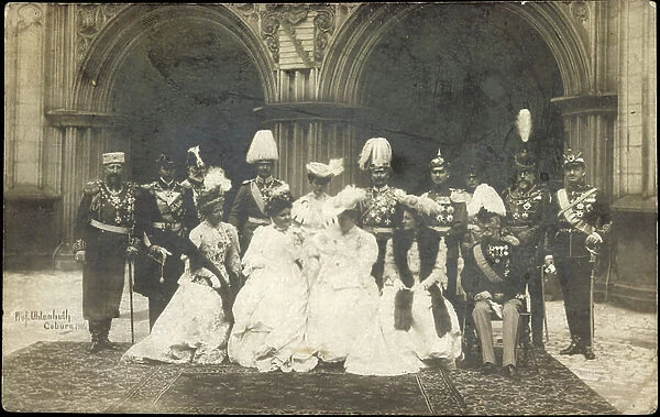 Foto Herzog Carl Eduard, Sibylle, Kaiser Wilhelm II