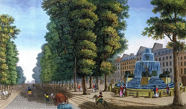 Fountain, Boulevard Saint-Martin, c.1810-1820 (engraving)