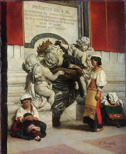 Fountain by the Cathedral of St. Peter in Rome, 1868 (oil on canvas)