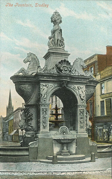The Fountain, Dudley, Worcestershire (colour litho)