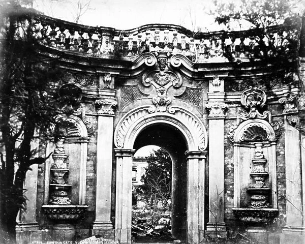 Fountain Gate, Yuan Ming Yuan, c. 1870 (b  /  w photo)