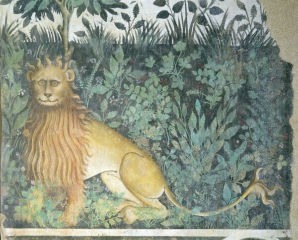 The Fountain of Life, detail of a lion, 1418-30 (fresco)