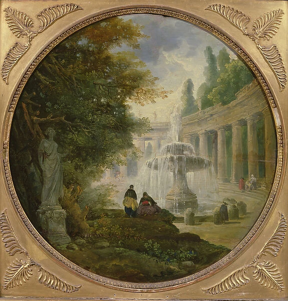 Fountain in a park, c. 1762-65 (oil on panel)