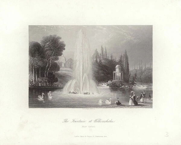 The Fountain at Wilhelmshohe (engraving)