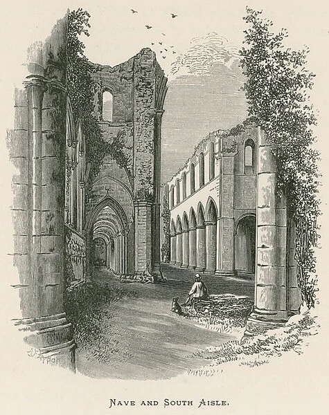 Fountains Abbey, Nave and South Aisle (engraving)