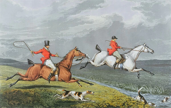 Fox Hunting: Full Cry, 1828 (hand-coloured aquatint)